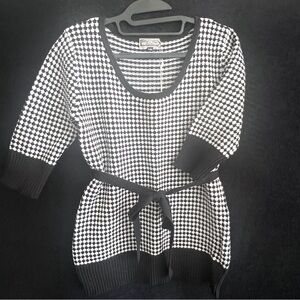 Houndstooth 3/4 sleeve 50’s inspired sweater Xl